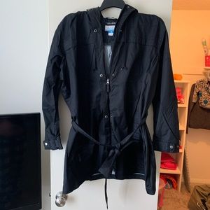 Long Black Columbia Rain Coat 3XL
